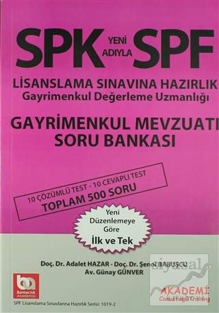 SPK Yeni Adıyla SPF Lisanslama Sınavına Hazırlık Gayrimenkul Değerleme