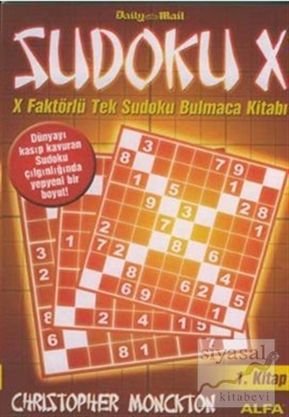 Sudoku X 1. Kitap X Faktörlü Tek Sudoku Bulmaca Kitabı Christopher Mon