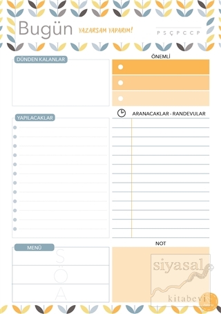 Süresiz Günlük Planlayıcı - Yaprak Desenli