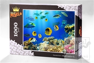 Tropikal Balıklar (1000 Parça) - Ahşap Puzzle Hayvanlar Serisi (HV05-M