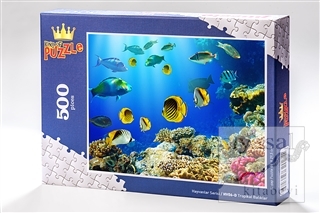 Tropikal Balıklar (500 Parça) Ahşap Puzzle Hayvanlar Serisi (HV06-D)