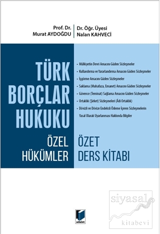 Türk Borçlar Hukuku Özel Hükümler Özet Ders Kitabı Murat Aydoğdu