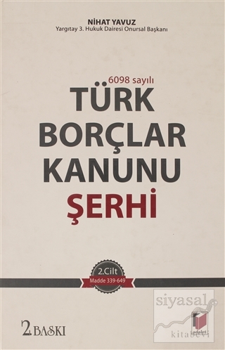 Türk Borçlar Kanunu Şerhi 2 (Ciltli) Nihat Yavuz