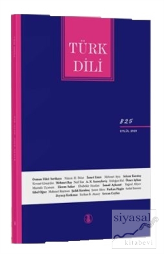 Türk Dili Dergisi Sayı: 825 Eylül 2020 Kolektif
