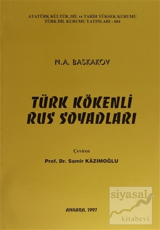 Türk Kökenli Rus Soyadları N. A. Baskakov