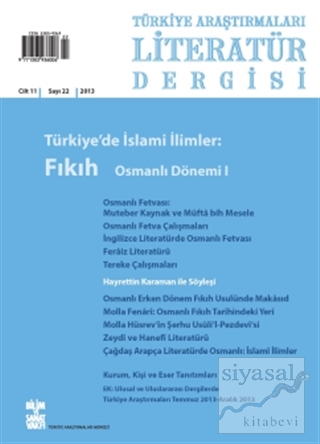 Türkiye Araştırmaları Literatür Dergisi Cilt 11 Sayı: 22 Kolektif
