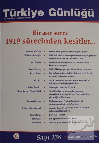 Türkiye Günlüğü Dergisi Sayı: 138 Bahar 2019 Kolektif