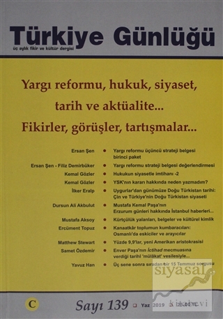Türkiye Günlüğü Dergisi Sayı: 139 Yaz 2019 Kolektif