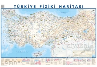Türkiye Mülki İdare Bölümleri Fiziki Haritası 50x70 (Çift Taraflı)