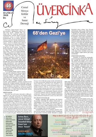 Üvercinka Dergisi Sayı: 44 Haziran 2018