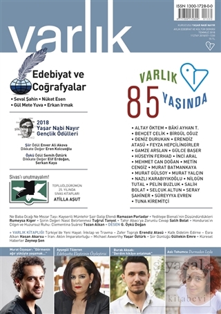 Varlık Aylık Edebiyat ve Kültür Dergisi Sayı: 1330 Temmuz 2018 Kolekti