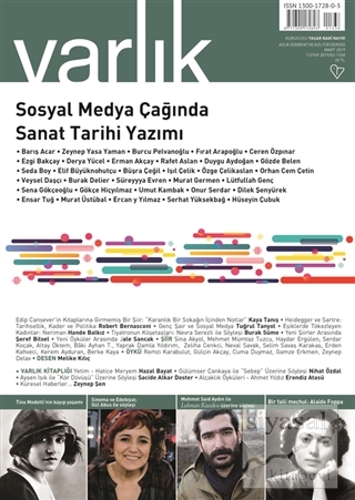 Varlık Aylık Edebiyat ve Kültür Dergisi Sayı: 1338 Mart 2019 Kolektif