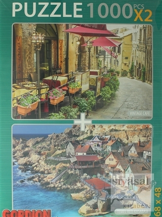 Vintage Cafe - Temel Reis Kasabası Puzzle (2 X 1000 Parça) Şükrü Çağla