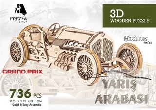 Yarış Arabası Ahşap 3D Wooden Puzzle