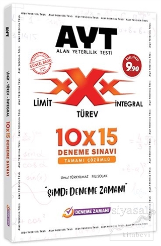 YKS AYT Limit Türev İntegral 10x15 Deneme Sınavı Çözümlü Kolektif