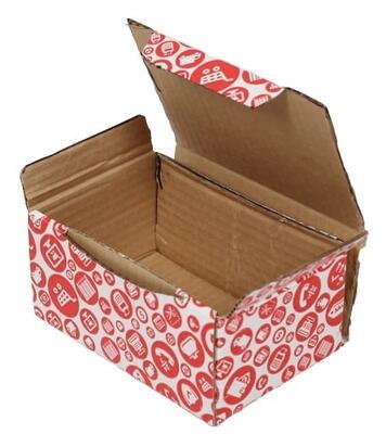 Desenli Kırmızı Beyaz Karton Kutu 15,5x11x7,5 cm.