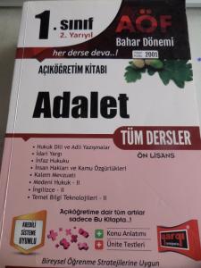 1. Sınıf 2. Yarıyıl Adalet Tüm Dersler