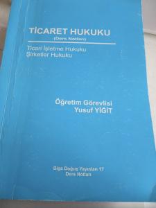 Ticaret Hukuku Ders Notları