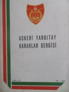 Askeri Yargıtay Kararlar Dergisi 1992 / 8