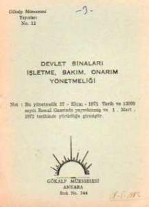 Devlet Binaları İşletme, Bakım, Onarım Yönetmeliği