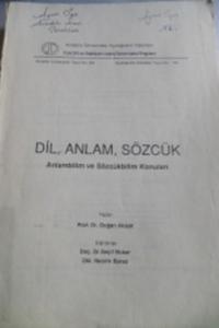 Dil Anlam Sözcük Anlambilim ve Sözcükbilim Konuları