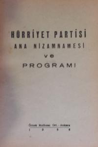 Hürriyet Partisi Ana Nizamnamesi ve Programı