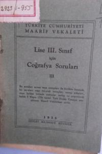 Lise III.Sınıf İçin Coğrafya Soruları III