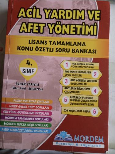 4. Sınıf Acil Yardım ve Afet Yönetimi Lisans Tamamlama Konu Özetli Sor