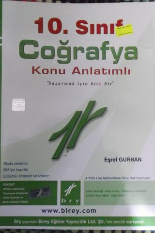 10. Sınıf Coğrafya Konu Anlatımlı Eşref Gurban