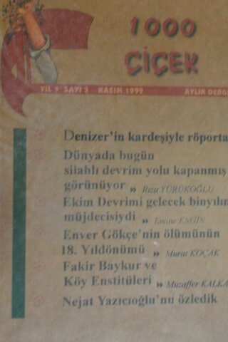 1000 ÇİÇEK - AYLIK DERGİ - YIL 1 - SAYI 2 - EYLÜL EKİM 1999