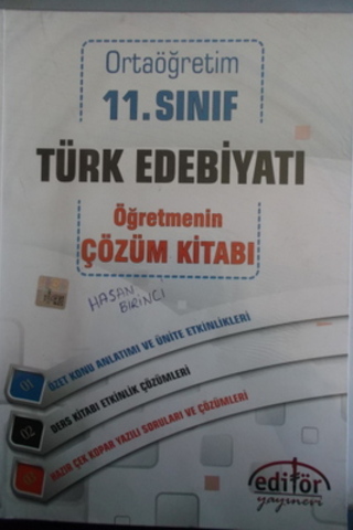 11. Sınıf Türk Edebiyatı Öğretmenin Çözüm Kitabı