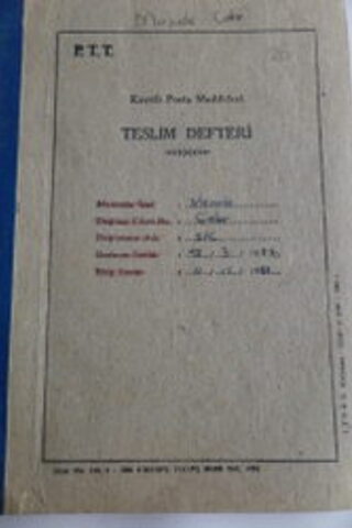 1987 PTT Teslim Defteri
