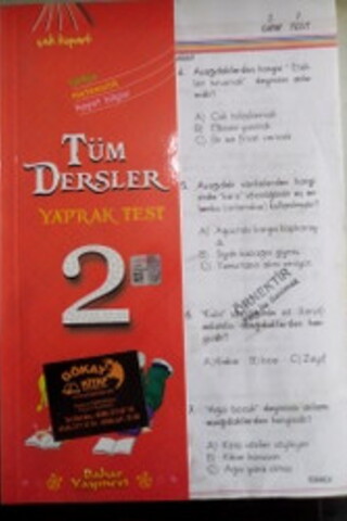 2. Sınıf Tüm Dersler Yaprak Test