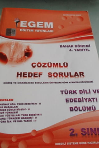 2. Sınıf Türk Dili ve Edebiyatı Bölümü Çözümlü Hedef Sorular