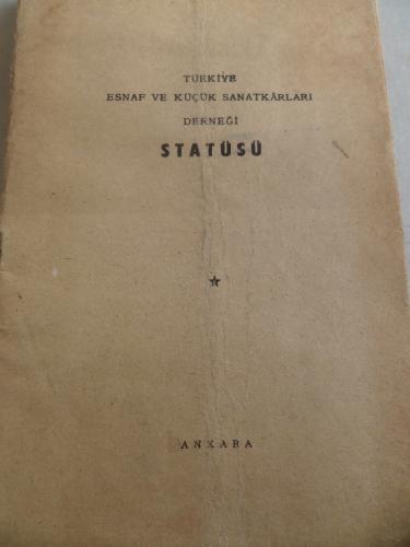 Türkiye Esnaf ve Küçük Sanatkarları Derneği Statüsü