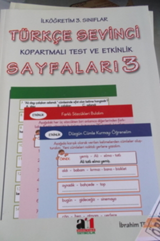 3. Sınıf Türkçe Sevinci Kopartmalı Test ve Etkinlik Sayfaları
