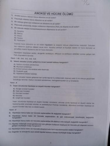 Tıp Kitabı / Anoksi ve Hücre Ölümü*