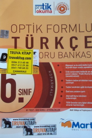 6. Sınıf Optik Formlu Türkçe Soru Bankası