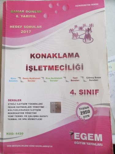 4. Sınıf Konaklama İşletmeciliği Bahar Dönemi 8. Yarıyıl Hedef Sorular