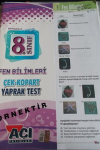 8. Sınıf Fen Bilimleri Çek Kopart Yaprak Test