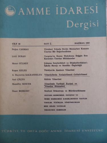 Amme İdaresi Dergisi 1985 / 1