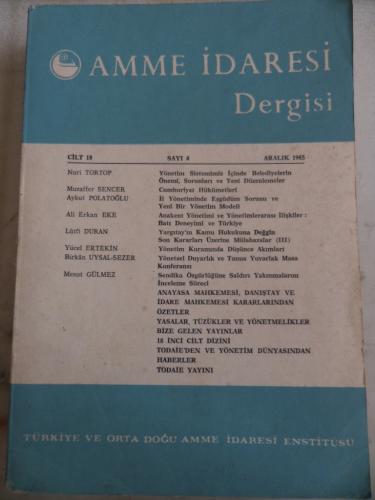 Amme İdaresi Dergisi 1985 / 4