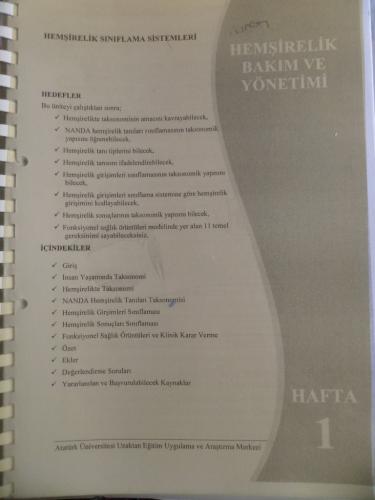 Hemşirelik Bakım ve Yönetimi Ders Notu*