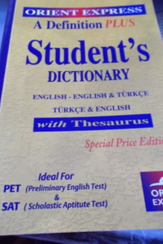 A Definition Plus Student's Dictionary (English - English and Türkçe -