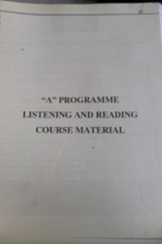 A Programme Listening And Reading Course Material*