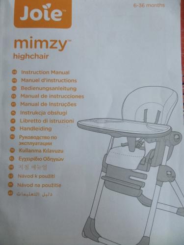 Joie Mimzy Highchair Kullanma Kılavuzu