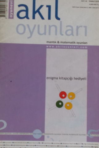 Akıl Oyunları Mantık ve Matematik Oyunları Sayı:16 Temmuz 2004