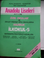 5. Sınıf Anadolu Liseleri Özel Okullar ve Devlet Parasız Yatılı Sınavl