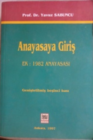 Anayasaya Giriş Yavuz Sabuncu