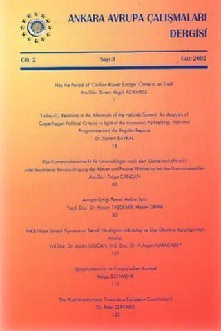 Ankara Avrupa Çalışmaları Dergisi